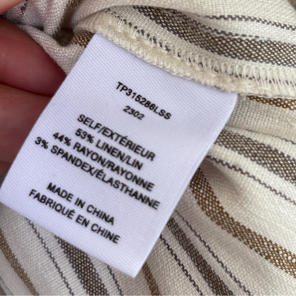 NEW Derek Lam 10 Crosby Laurel Striped Linen Blend Midi Dress Tan Stripe 6 NWT - Picture 12 of 13